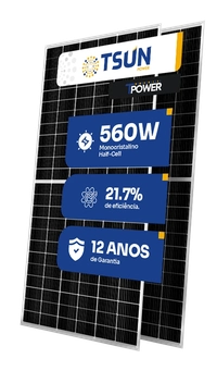 PAINEL SOLAR TSUN 560W MONOCRISTALINO HALF CELL TS560S8B