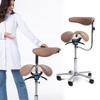 Cadeira Mocho Ergonômico Exclusiva 360 Graus Apoio e Suporte Nude