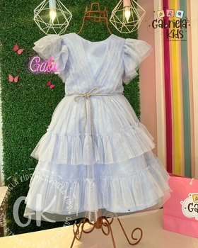 Vestido Romantic Azul Luxo Festa
