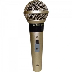 Microfone Profissional Leson Cardióide Com Fio Champanhe - Sm-58 P4