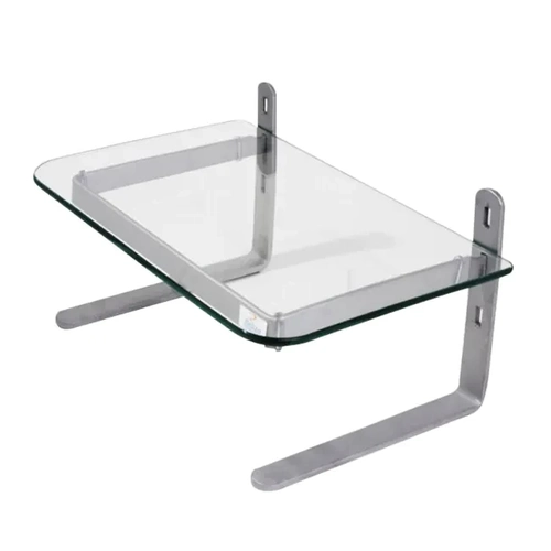 Suporte De Monitor Reliza Office Prata Com Vidro Incolor