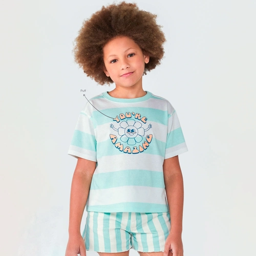 Blusa Manga Curta You're Amazing Azul Hering - Feminina