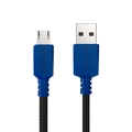 Cabo Micro Usb para Usb a 2.0 - Conector Azul - P/ Ps4 - 3m - Nylon Pcyes - Pmuan-3a