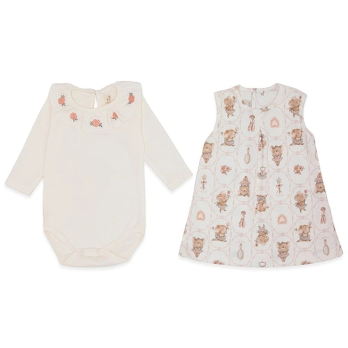 Conjunto Body Manga Longa com Gola e Vestido Suedine Feminino - Ratinhas