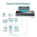 Switch Poe Tp-link 9 Portas Fast 10/100 (8 Portas Poe+) - Tl-sf1009p