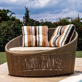 Chaise Redonda 1,50m Corda Sintética e Alumínio  2 Almofada Rio de Janeiro