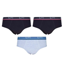 Kit Cueca Slip Underwear 6 Peças - Preto+Cinza