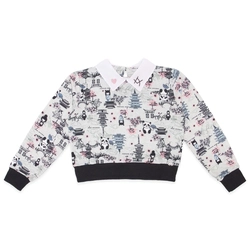 Blusão Feminino com Gola Estampado Tokyo Menina Anjo - Feminino