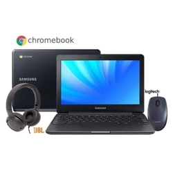Notebook Chromebook Samsung Intel 2.48Ghz e.MMC 16GB 2Gb DDR3 Tela 11,6 + fone Jbl + mouse Logitech