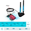 Adaptador WiFi 6E PCIE, Bluetooth 5.3, 5374Mbps, Intel AX210, Tri Band, Win 10/11, s/Fio, 802.11AX -  PCE-AXE3000Pro