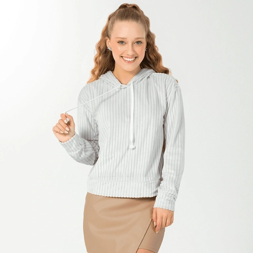 Moletom Tecido Aveludado Capuz Cativa - Feminino