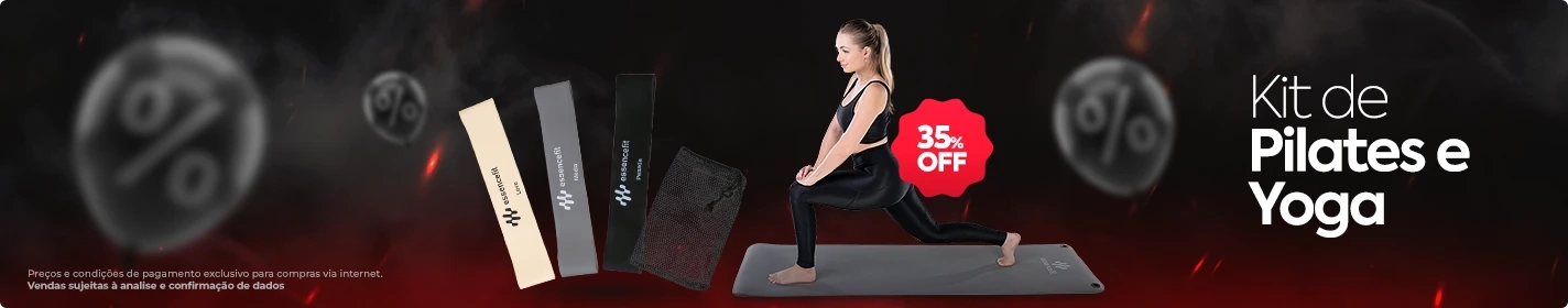 Kit Pilates Relaxshop: Faixa + Tapete Cinza