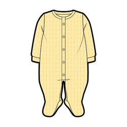 Macacão Manga Longa Trançado Tricot Amarelo Unissex - Mini & Co