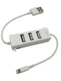 MINI HUB C/ 3 USB + CABO PARA IPHONE/IPAD X-CELL