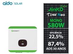 Gerador De Energia Solar Growatt Sem Estrutura Growatt Gf 8,12kwp Jinko Tiger Neo Mono 580w Min 8kw 2mppt Mono 220v