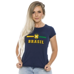 Camiseta Baby Look Brasil Copa Catar 2022 Azul (Team Six)