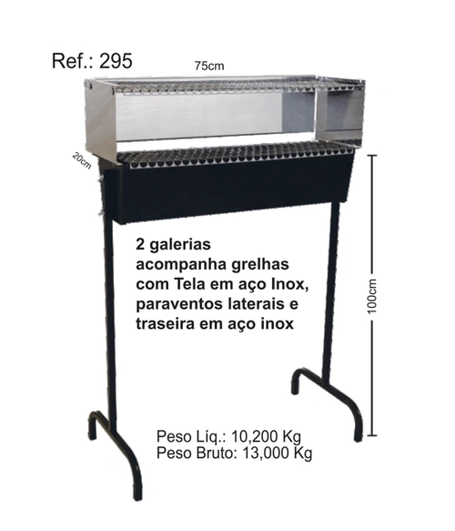 Churrasqueira Lobo Espetinho 75Cm Com Grelha