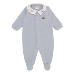 Macacão Manga Longa com Gola Bipartida Tricot Masculino – Cachorrinhos