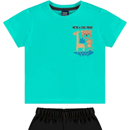 Conjunto Camiseta Manga Curta e Shorts Moletom Beeloop Masculino