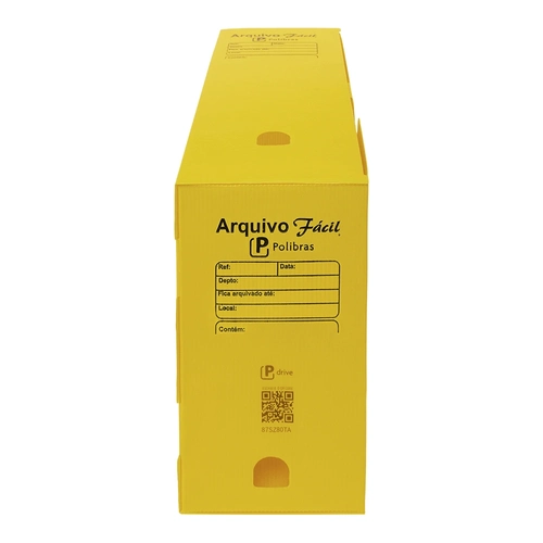 Caixa Arquivo Morto Polionda Amarelo Polibras