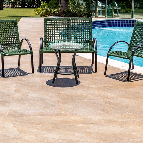 Jogo de Jardim  Corda Sintética Mesa Centro Vidro Alumínio Epóxi Porto Rico