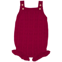 Body Banho de Sol Trançado Tricot - Vermelho Feminino