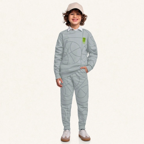 Conjunto Blusa Moletom Estampado Cinza Fakini - Masculino