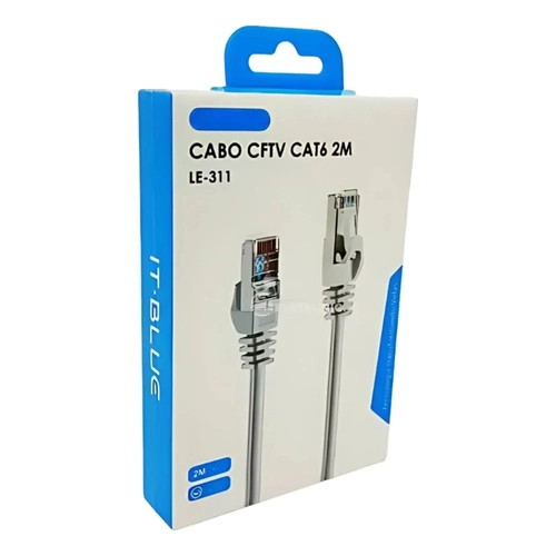 Cabo de rede Rj45 Cftv Cat6 2m Le-311 - It-Blue