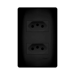 Tomada Dupla 2P+T 20A-Habitat Black Fame