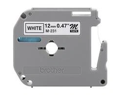 Fita Brother 12mm Preto/branco - M231