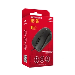 Mouse Optico Usb 1000dpi 3 botoões cabo 2 metros Ms-26 - C3tech