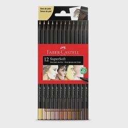 Lápis de cor Faber-Castell 12 cores Super Soft tons de pele