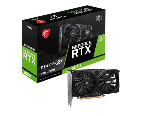 Placa de Vídeo MSI RTX 3050 Ventus 2X OC, 6GB GDDR6, DLSS, Ray Tracing, 912-V812-060