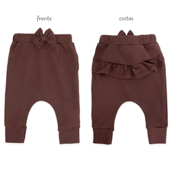 Calça com Laço e Babado Suedine Feminina – Ursinho Fofo