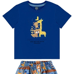 Conjunto Camiseta Manga Curta e Shorts Moletom Beeloop Masculino