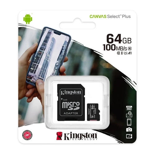 CARTAO DE MEMORIA KINGSTON 64GB MICRO SD/XC 1 HD VIDEO CLASS 10 80MB/S