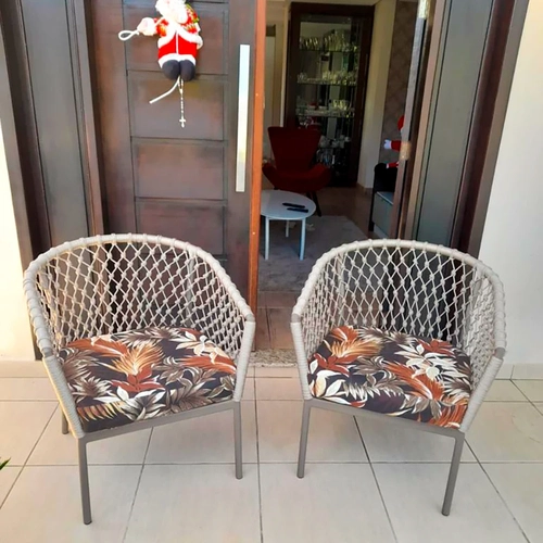 Poltrona em Alumínio e Corda Náutica Suíça (kit com 2)