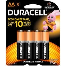Pilha Alcalina AA, Duracell, C/8