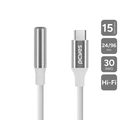 Cabo Adaptador para Fone de Ouvido Usb-c para P3 3.5mm Fêmea - Branco - 15cm - P3ucp-15b