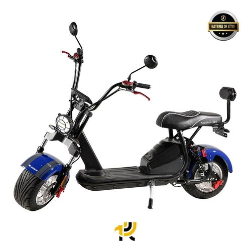 Scooter Eletrica Hawk Modelo X16 2000w Bat 60v 20ah 2 Lugares Blue/grey Ge.04