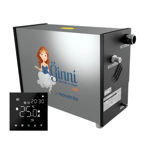 Sauna a Vapor Ginni G9 com Controlador Digital Wi-Fi MONO 220V - Até 12m³ - INDUSTEK