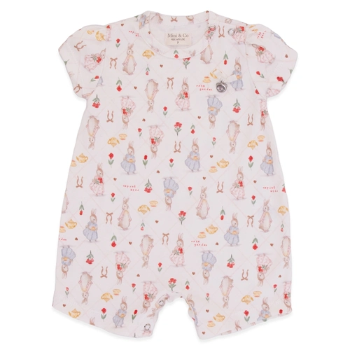 Macacão Manga Curta Estampado Suedine Menina – Rose Garden