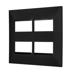 Placa Espelho Tomada Legrand Pial Plus+  2+2 Postos Separados 4x4  Preto  618514pt