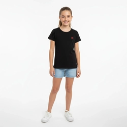 Camiseta Manga Curta Kely Kety Com Detalhe de Coração Feminina