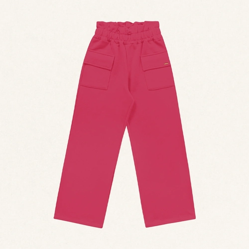 Calça Malha Wide Leg com Bolsos Fakini - Feminina
