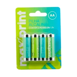 Pilha Alcalina AA 1,5V 4 Unidades Maxprint