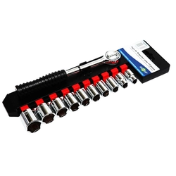 Jogo De Soquetes Com Catraca Brasfort 3/8 Catraca 11 Pecas