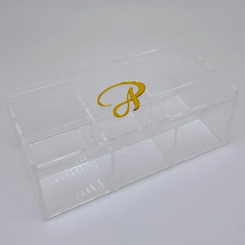 Caixa de chá 6 compartimentos - Logo alto relevo inicial ou desenho