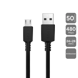 Cabo Micro Usb para Usb a 2.0 - Preto - 50cm - Pmuap-05