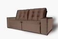 Estofado Retrátil e Reclinável Camila 2,40mt Suede Marrom
